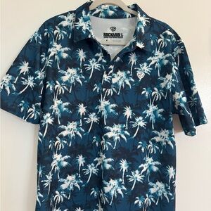Rock & Roll Men's Tropical Navy Polo Shirt